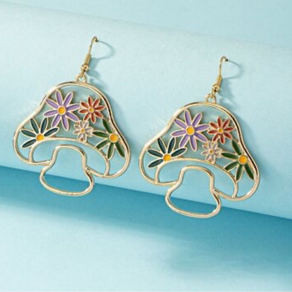 mushroom drop earrings H74